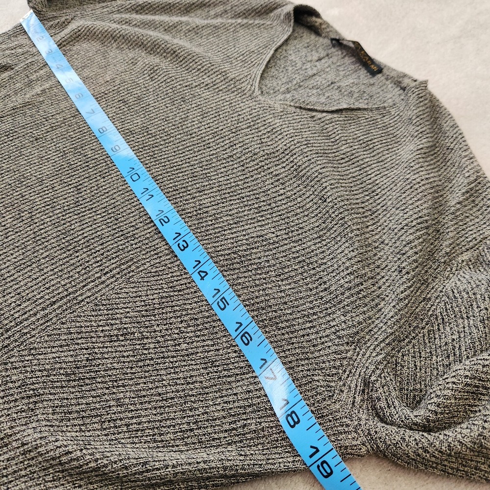 Donna Karan Vintage Gray Ribbed Knit Sweater 90s Minimalist Designer Small - Picture 7 of 10